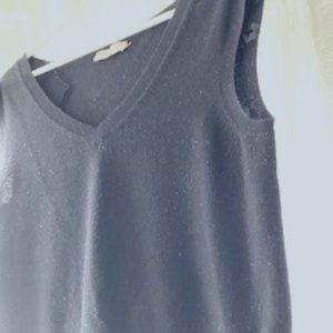 Tory Burch Black Merino Wool Vest